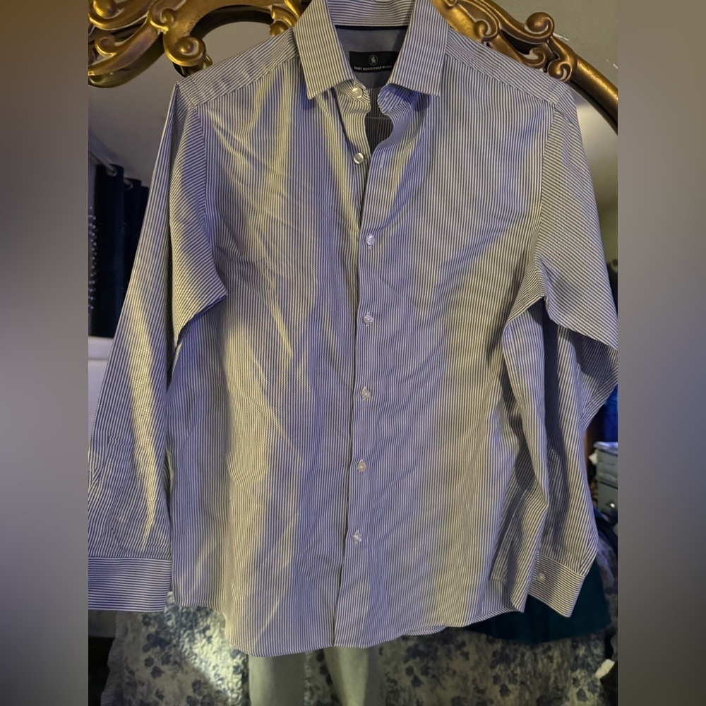 Hart Schaffner Marx Men's Blue Striped Shirt